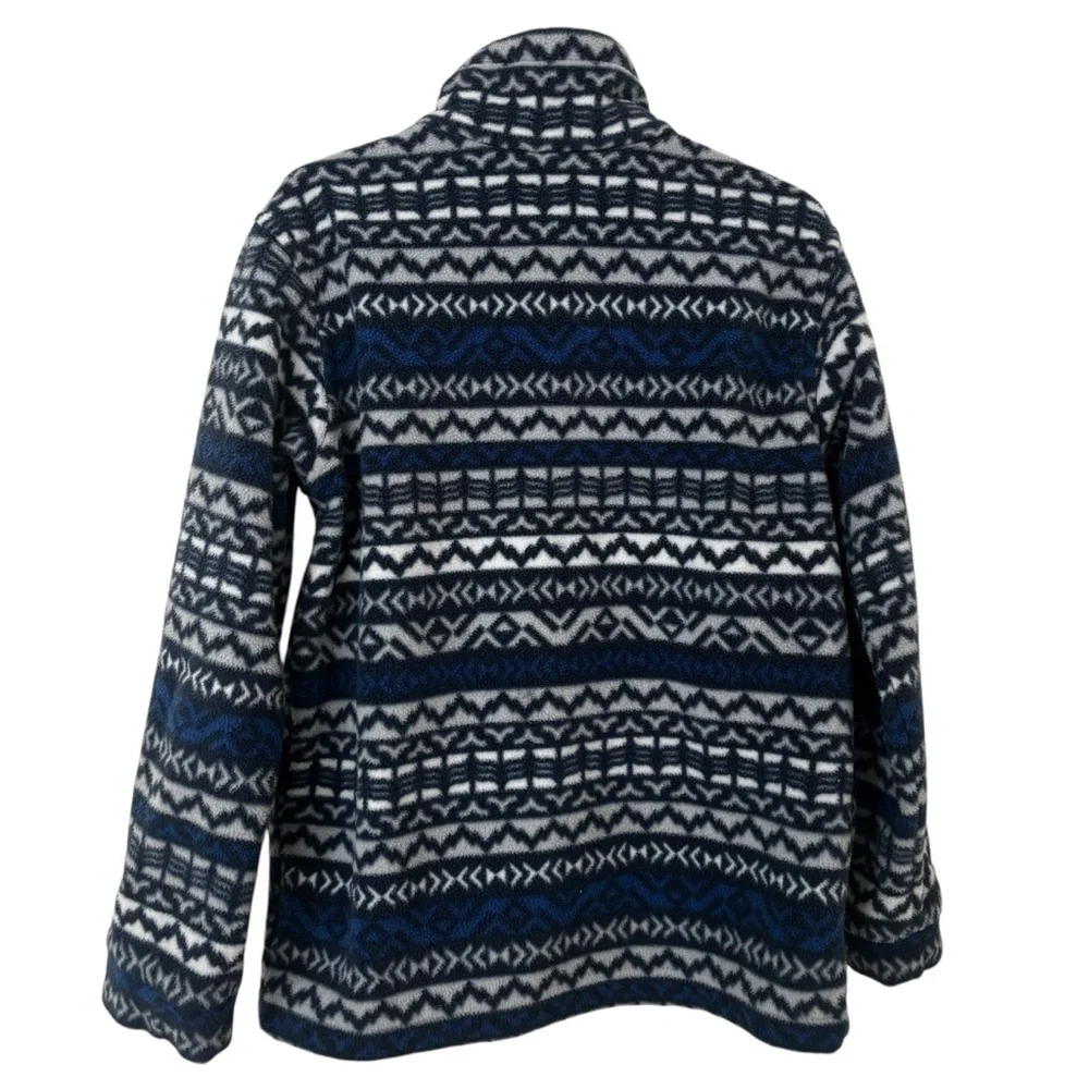 Columbia kids Blue & Navy Aztec Nordic Patterned Fleece zip Jacket XS 6/7